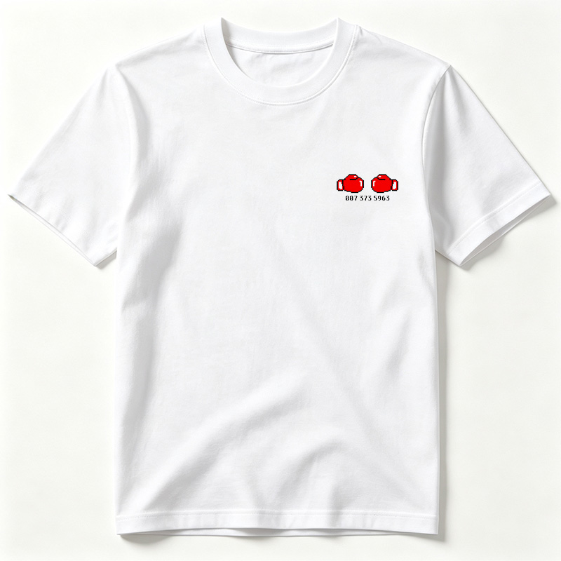 Red Pixel Teapot Pair with Code 0073735963 - Tee