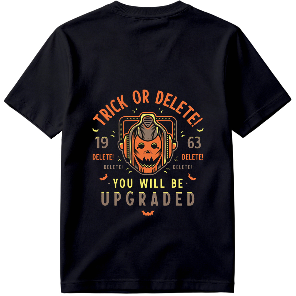 Trick or Delete: Cyberpunk Pumpkin with Helmet - Tee