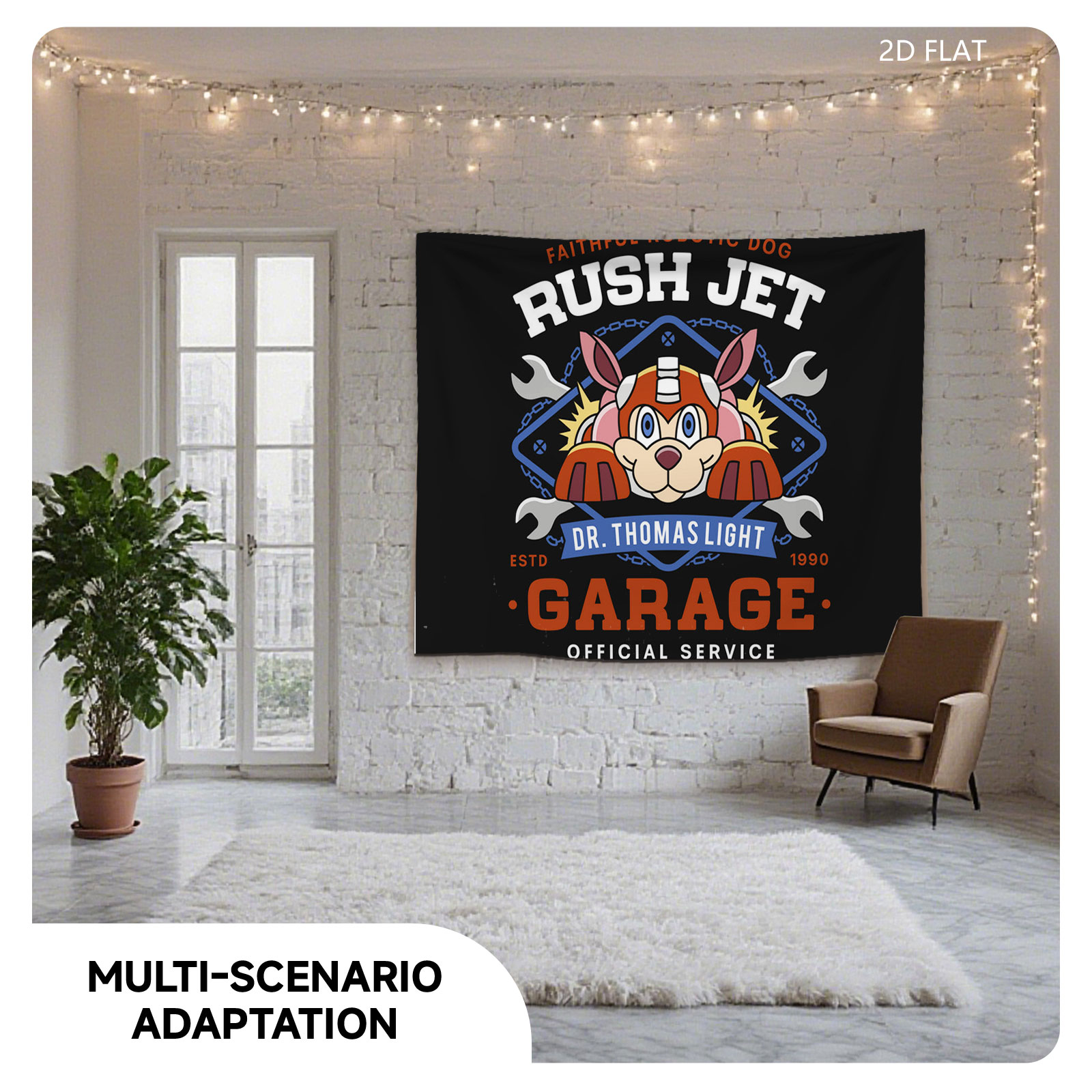 Rush Jet - Faithful Robotic Dog, Dr. Thomas Light Garage, Official Service, 1990 - Tapestry