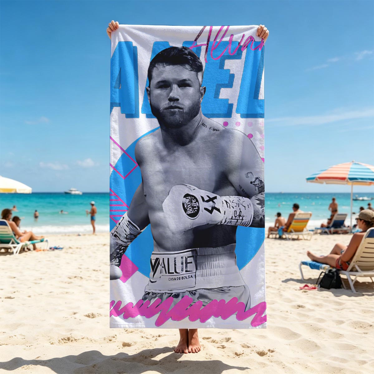 Canelo Alvarez: Boxing Champion in Action - Beach towels