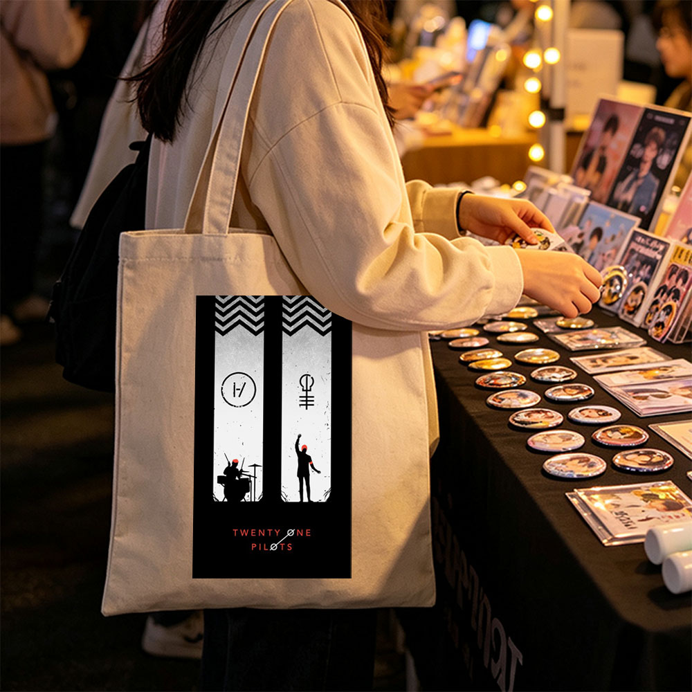 Twenty One Pilots Live Performance Silhouette Artwork - Canvas tote bags