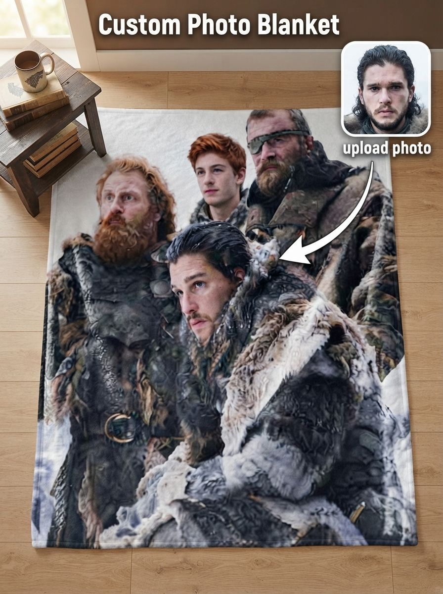 Custom Photo Face Blanket Ultra Soft Flannel Fleece Throw Personalized Gift for Family Friends