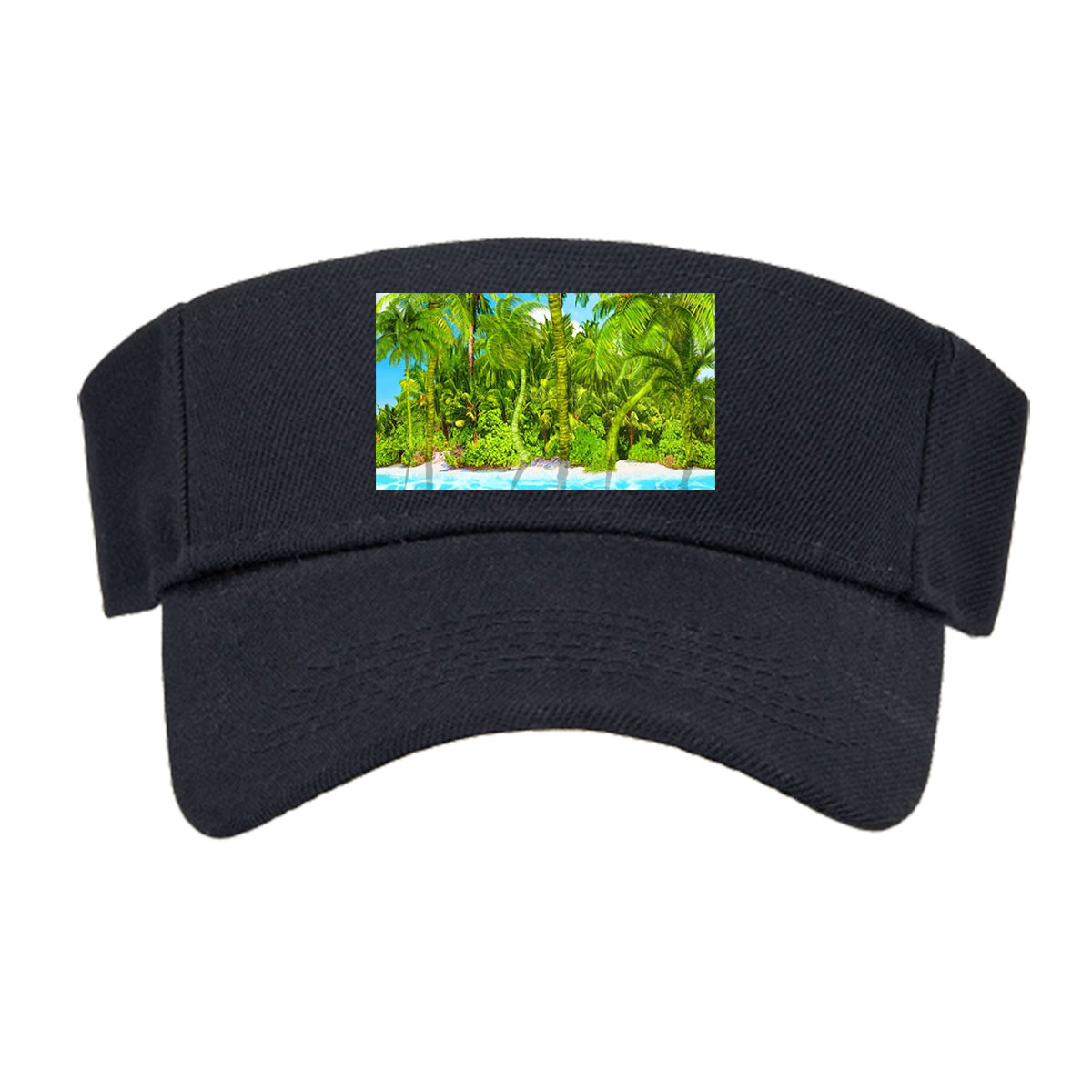 Tropical Paradise with Palm Trees and Crystal Clear Water -  Visor cap