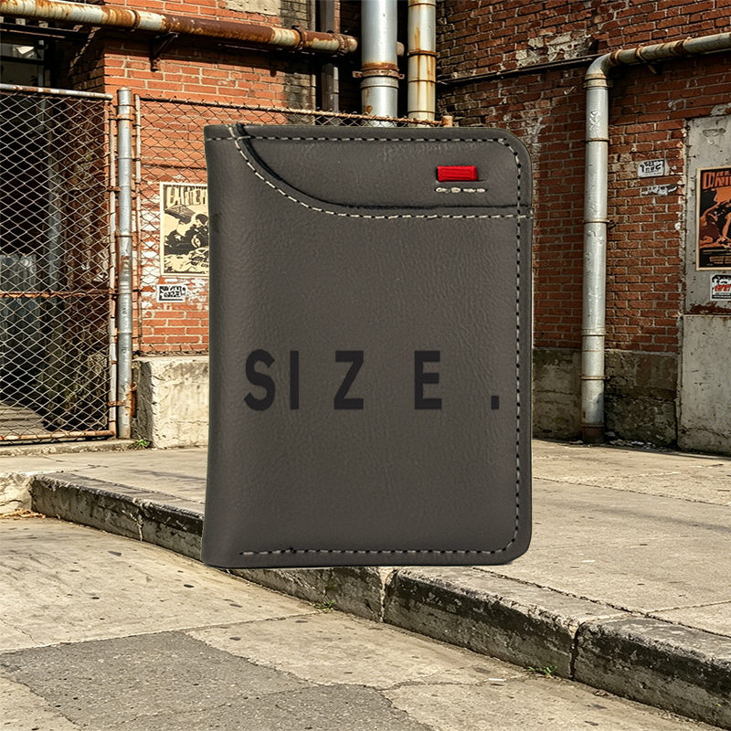 Unisex Vertical Wallet with Minimalist Size Print Design | Compact Everyday Carry Wallet for Men and Women | Ideal for Daily Use, Travel, and Urban Lifestyle | Perfect for Students, Professionals, and Trend-Focused Individuals