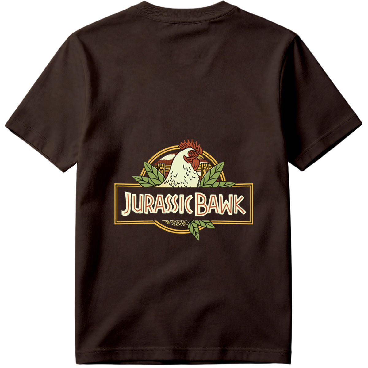 Jurassic Bawk - Chicken Logo Design - Tee