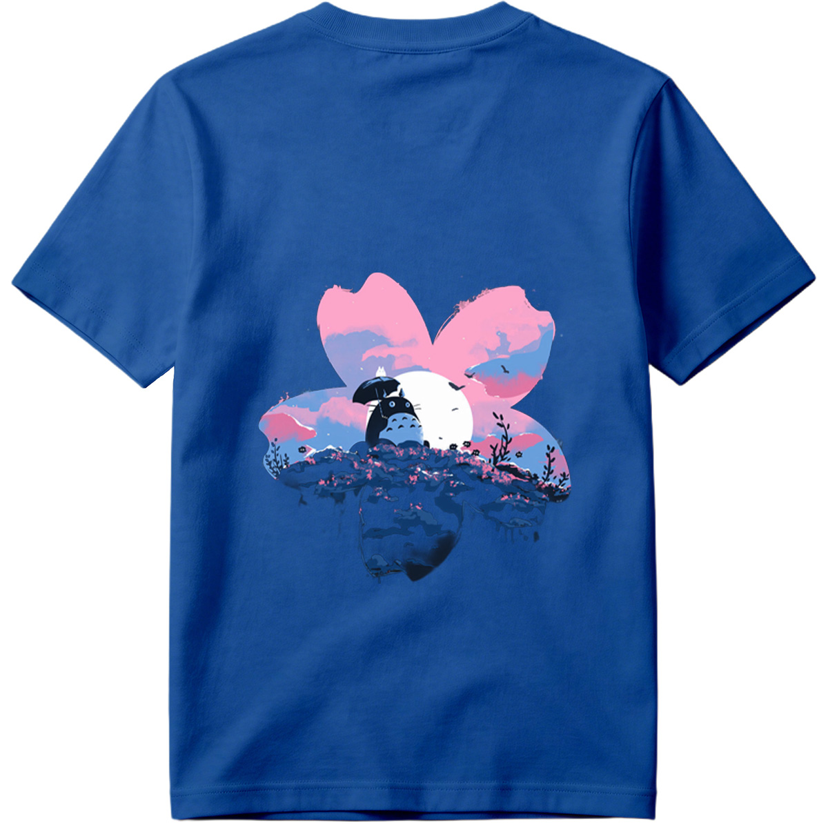 Totoro Under Cherry Blossom Moon - Tee