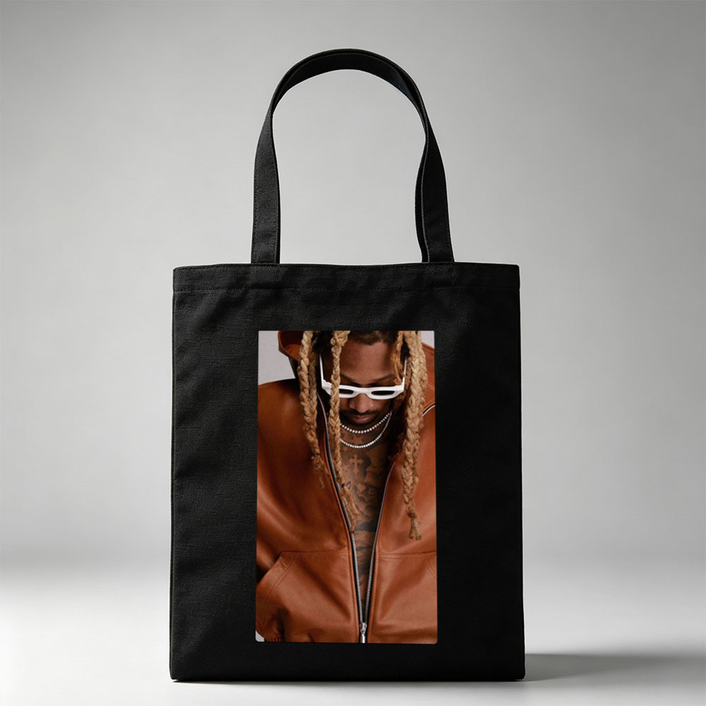 Future in a Brown Leather Jacket with White Sunglasses and Braided Hair - Canvas tote bags
