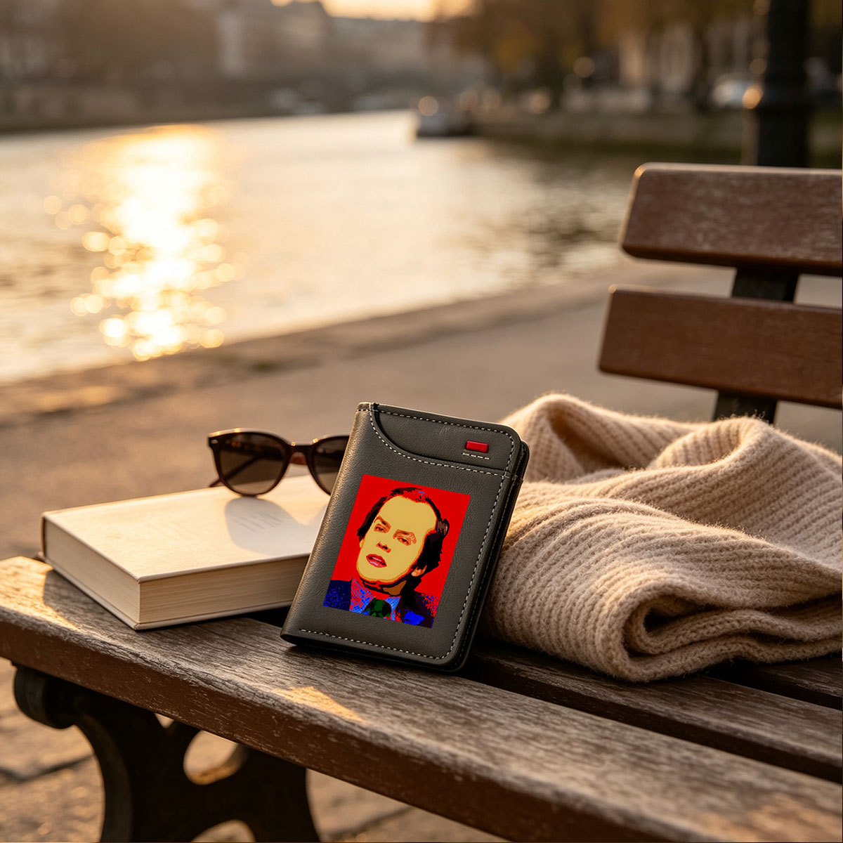 Pop Art Portrait of a Man in a Suit and Tie - Vertical Style Wallet