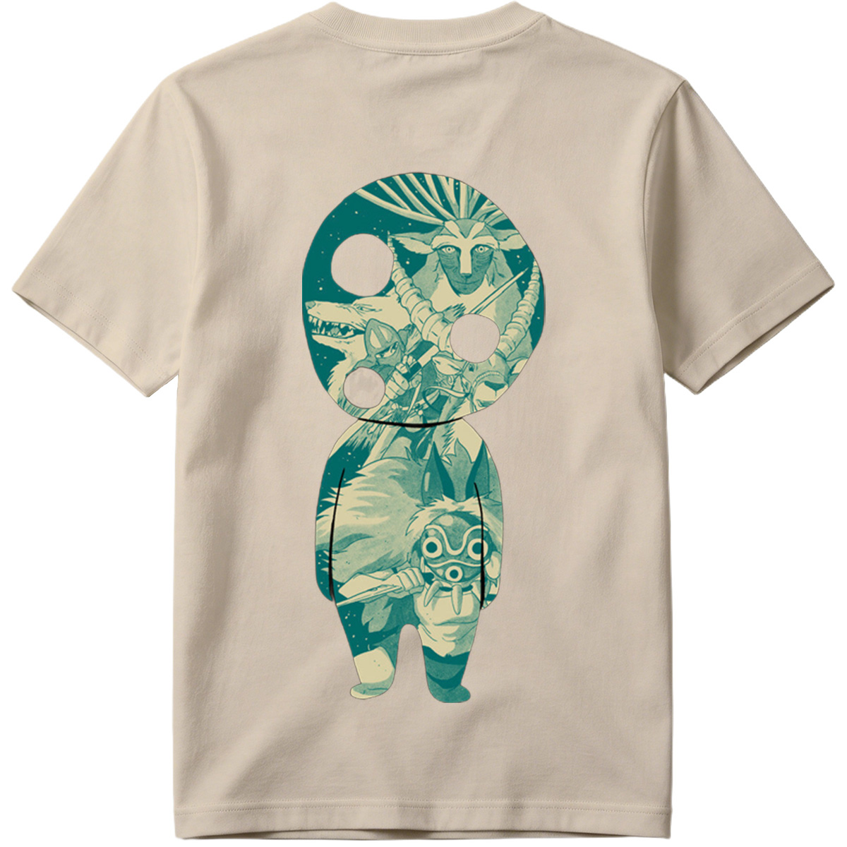 Princess Mononoke: San and Moro in a KAWS Style Artwork - Tee