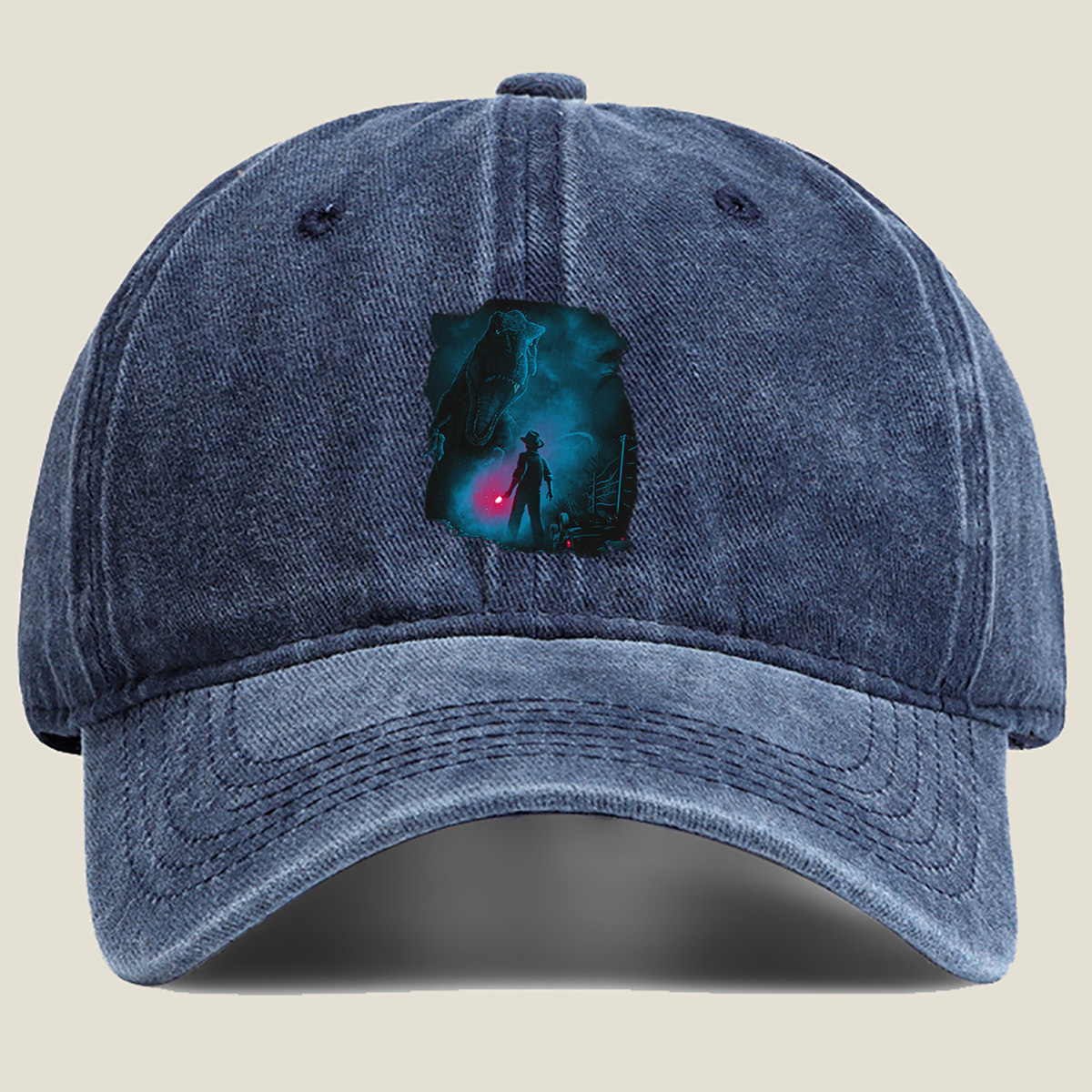 Jurassic Park: Indominus Rex and Owen Grady - Washed Denim - Baseball Cap