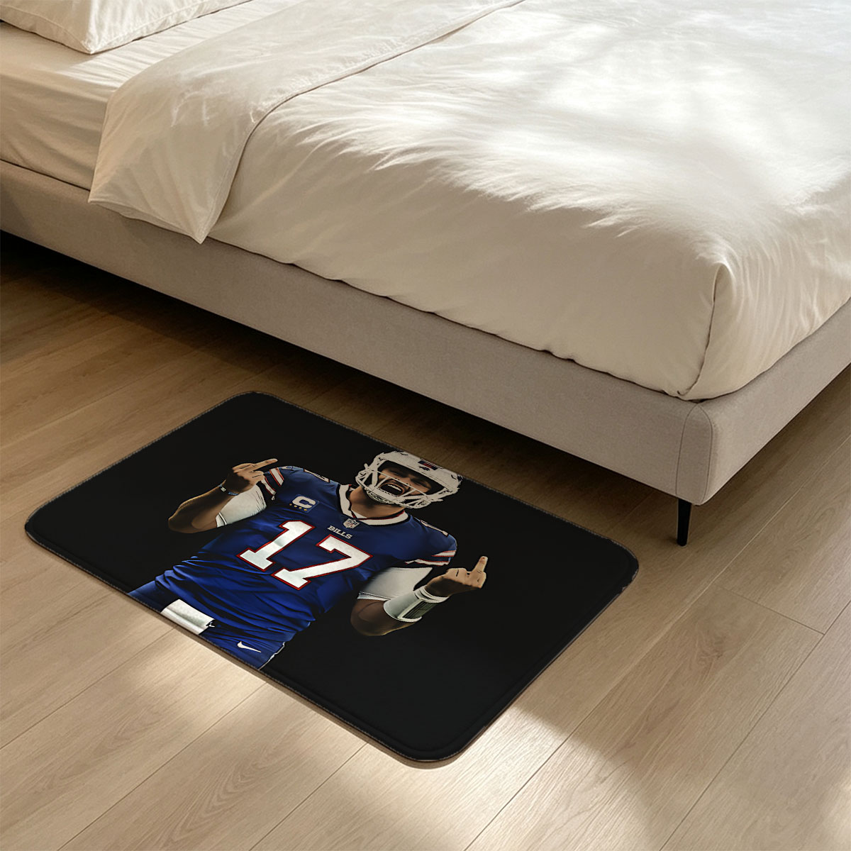 Josh Allen, Buffalo Bills QB #17, Captain, NFL Football Player - Flannel floor mat