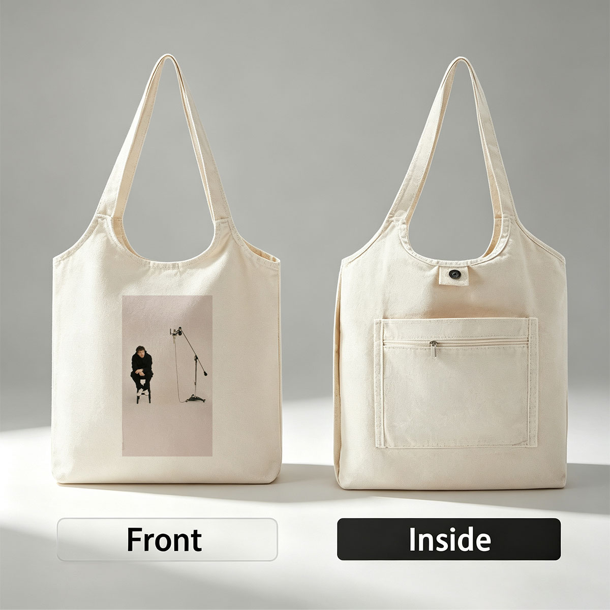 Liam Payne in Studio Session with Microphone Setup - Canvas shoulder bags/