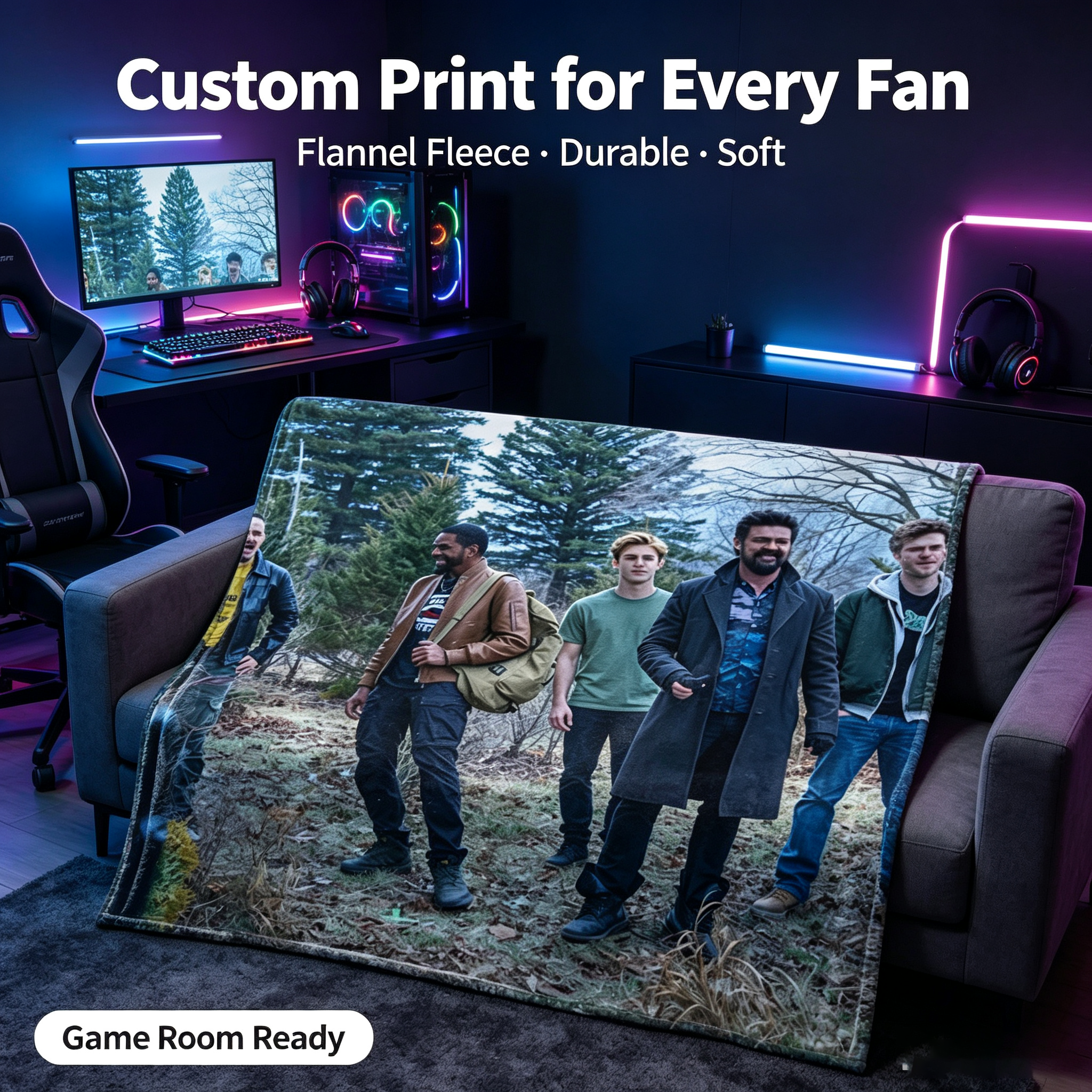 Custom Face Blanket Featuring Chris Hemsworth and Cast from 