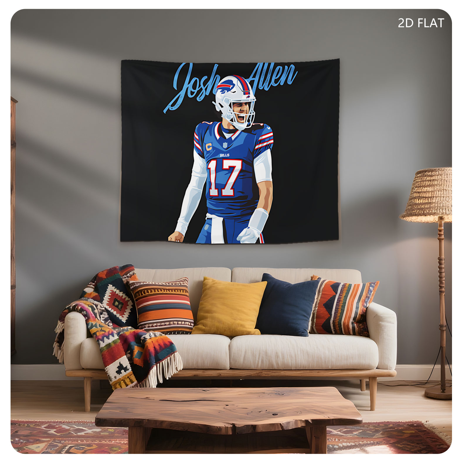 Josh Allen, Buffalo Bills Quarterback #17, NFL Football Player - Tapestry