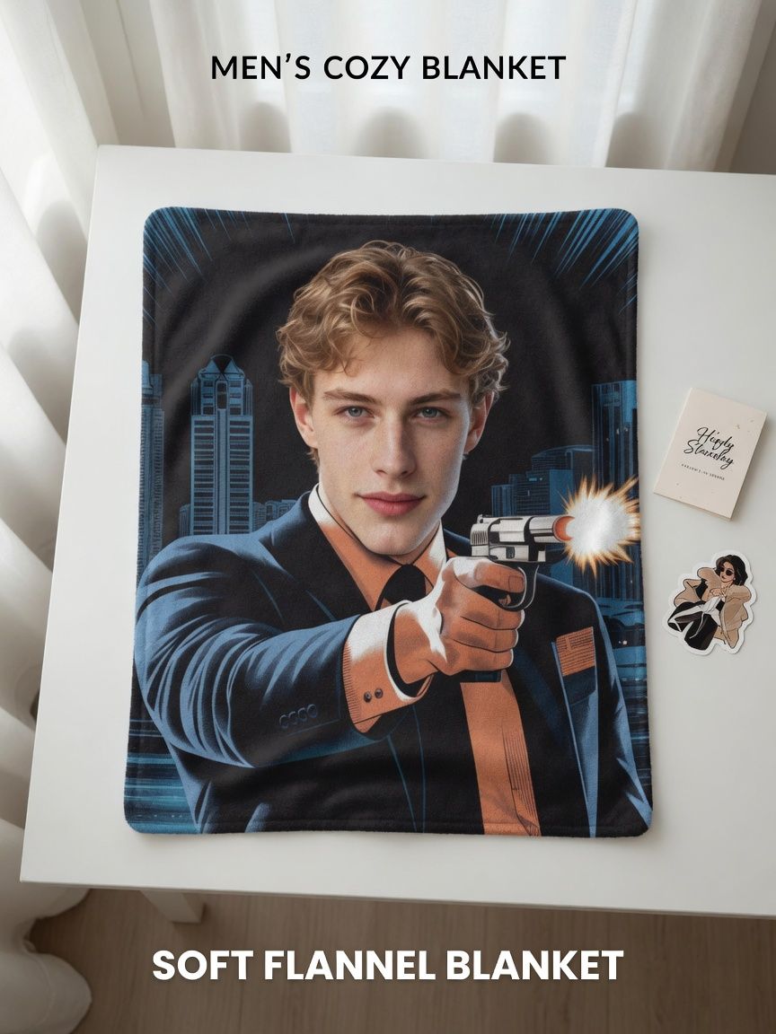 Custom Face Photo Blanket Personalized Comic Action Portrait Flannel Fleece Throw Warm Bed Couch Picture Blanket