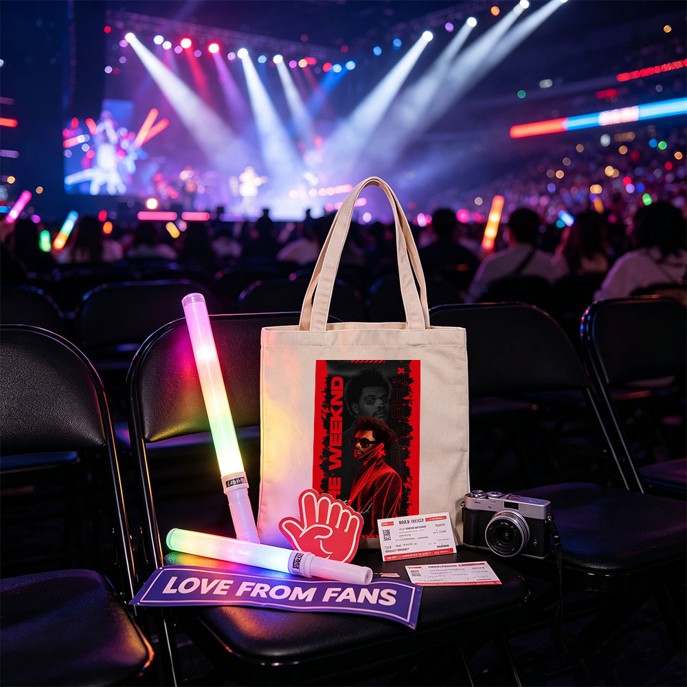 The Weeknd Dark Red Aesthetic Portrait with Bold Typography and Dramatic Lighting - Canvas tote bags