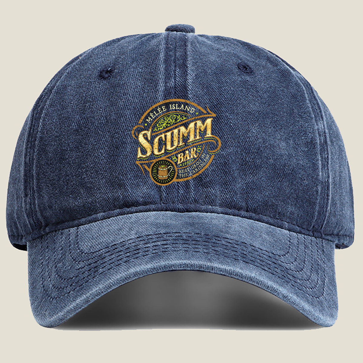 Scumm Bar - Melee Island 1990 - Washed Denim - Baseball Cap