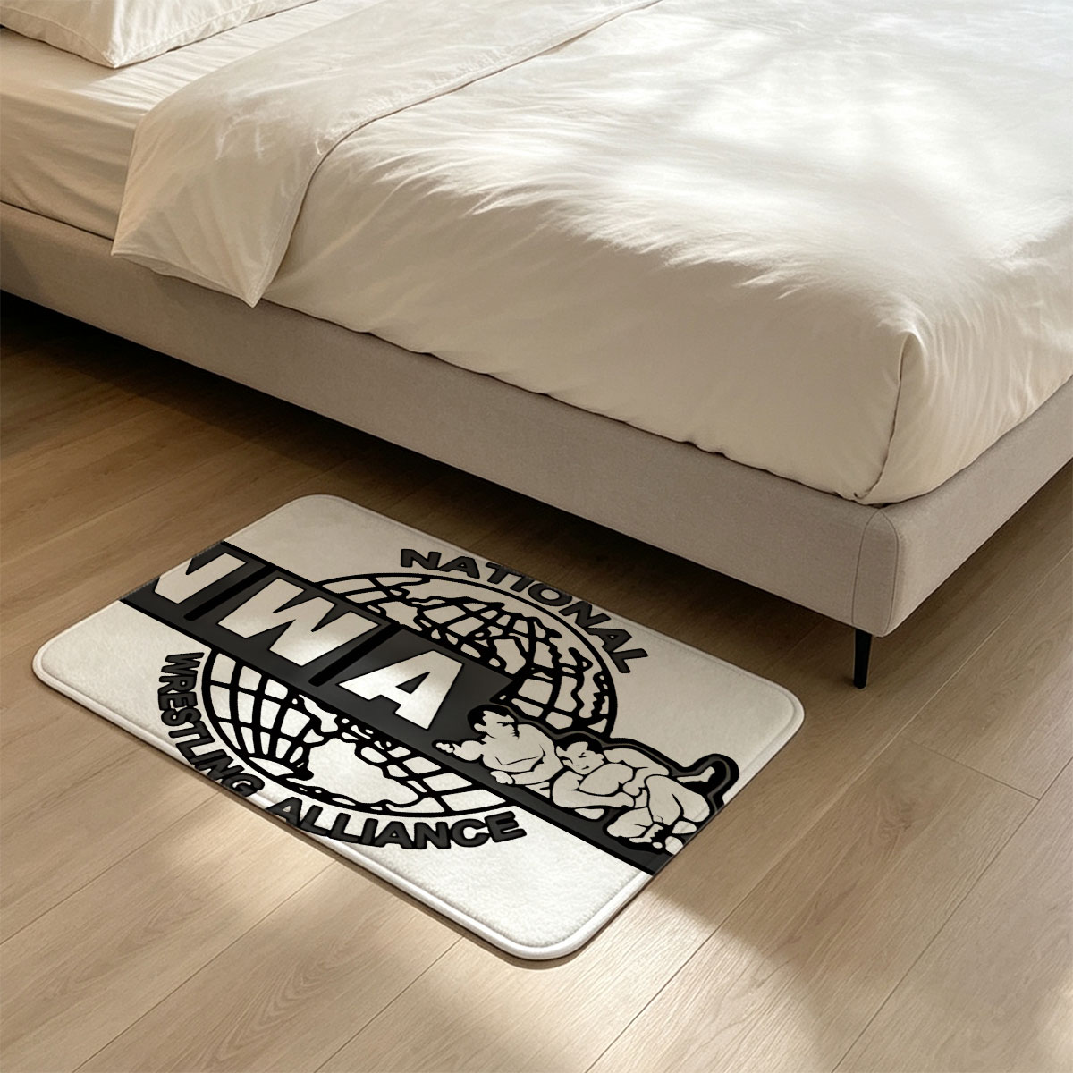 NWA Wrestling Alliance Logo Featuring Global Design and Classic Typography - Flannel floor mat