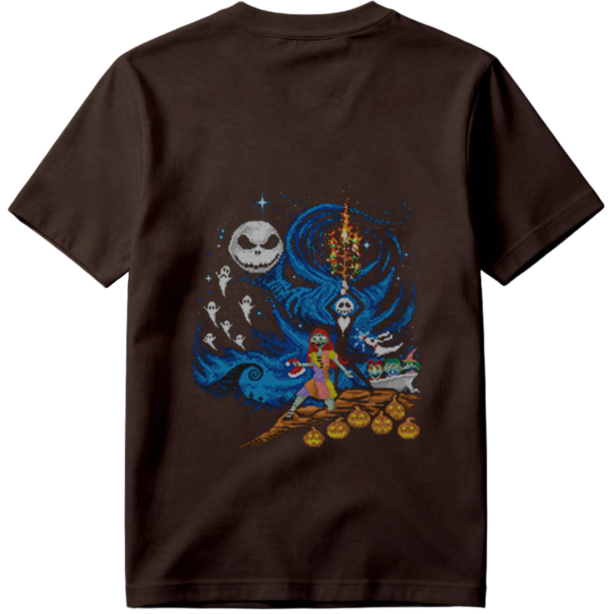 The Nightmare Before Christmas: Jack Skellington and Sally in a Magical Night Scene - Tee