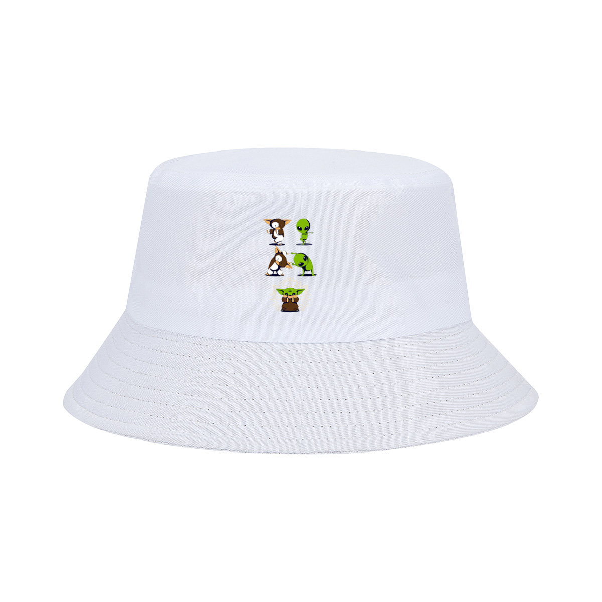 Diddy Kong, Alien, and Baby Yoda in Playful Poses - Fisherman's Hat
