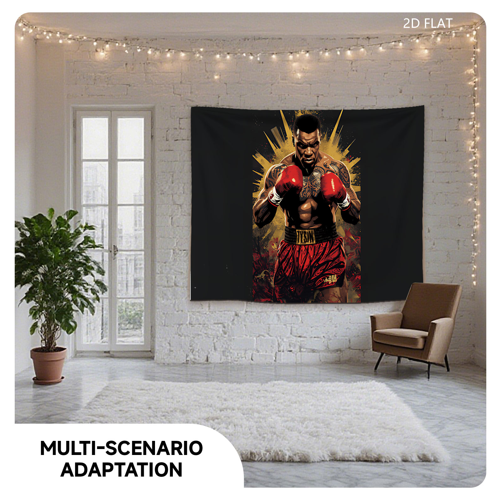 Mike Tyson: The Iron Mike in Boxing Glory - Tapestry