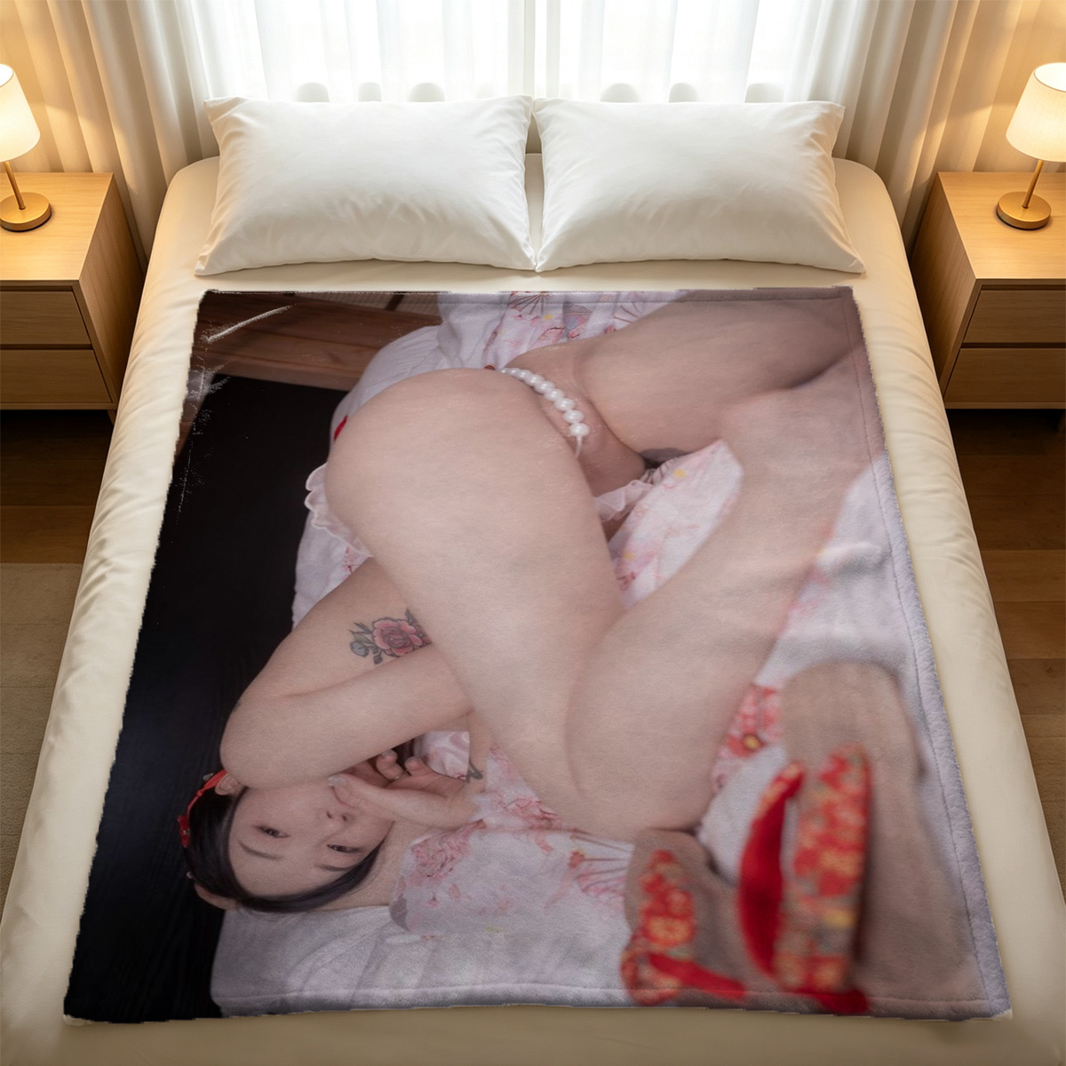 Nude Woman at Sunset on the Beach - Blanket