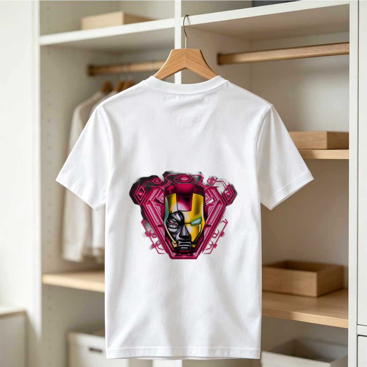 Iron Man and Black Panther Fusion Helmet Design - Tee