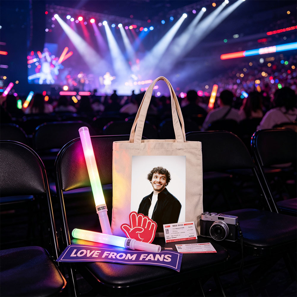 Matt Healy of The 1975 in a Candid Moment Wearing a Black Jacket and White Shirt Against a Plain Background - Canvas tote bags