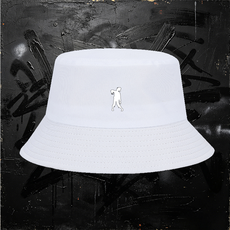 Unisex Bucket Hat with Zombie Silhouette Print - Classic Cotton Sun Hat for Outdoor Activities, Perfect for Halloween, Camping, and Casual Wear - Ideal for Teens and Adults Seeking Unique Fashion Statement