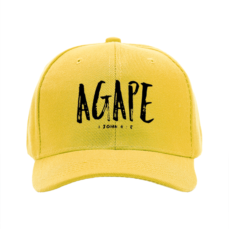 1pc New Baseball Cap AGAPE 1 JOHN 4:8 Print Unisex Adjustable Size Outdoor Casual Wear for Adults and Teens