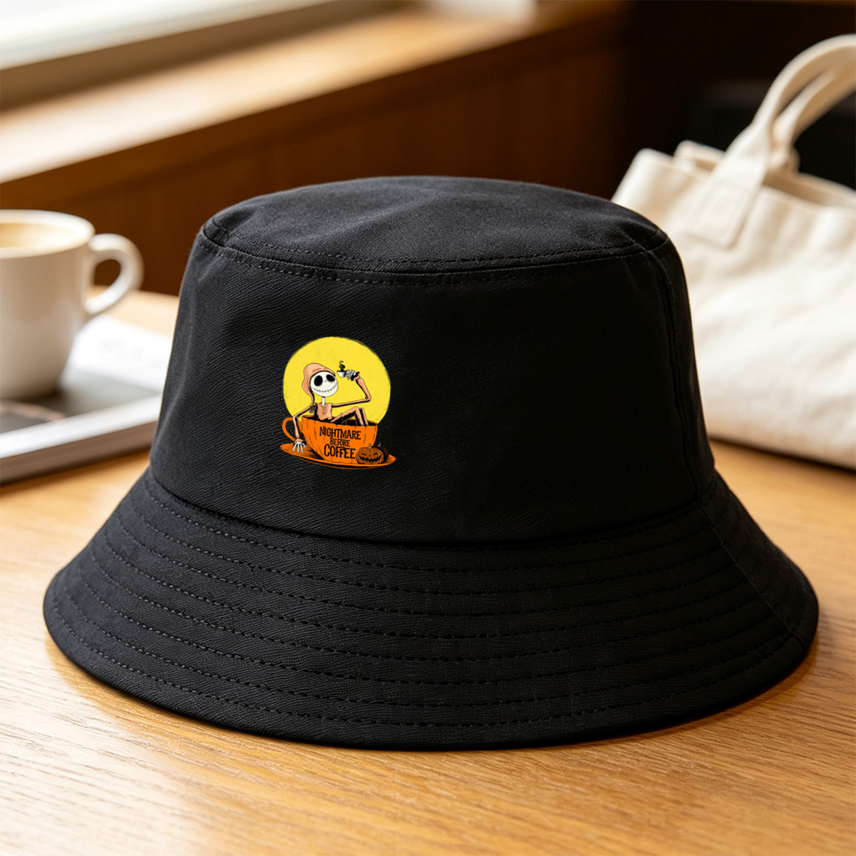 Jack Skellington in Coffee Cup - Nightmare Before Coffee - Fisherman's Hat