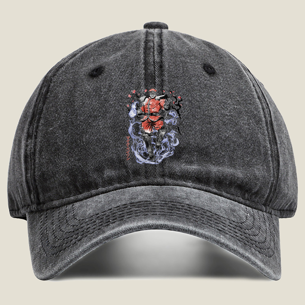 M. Bison from Street Fighter - Washed Denim - Baseball Cap