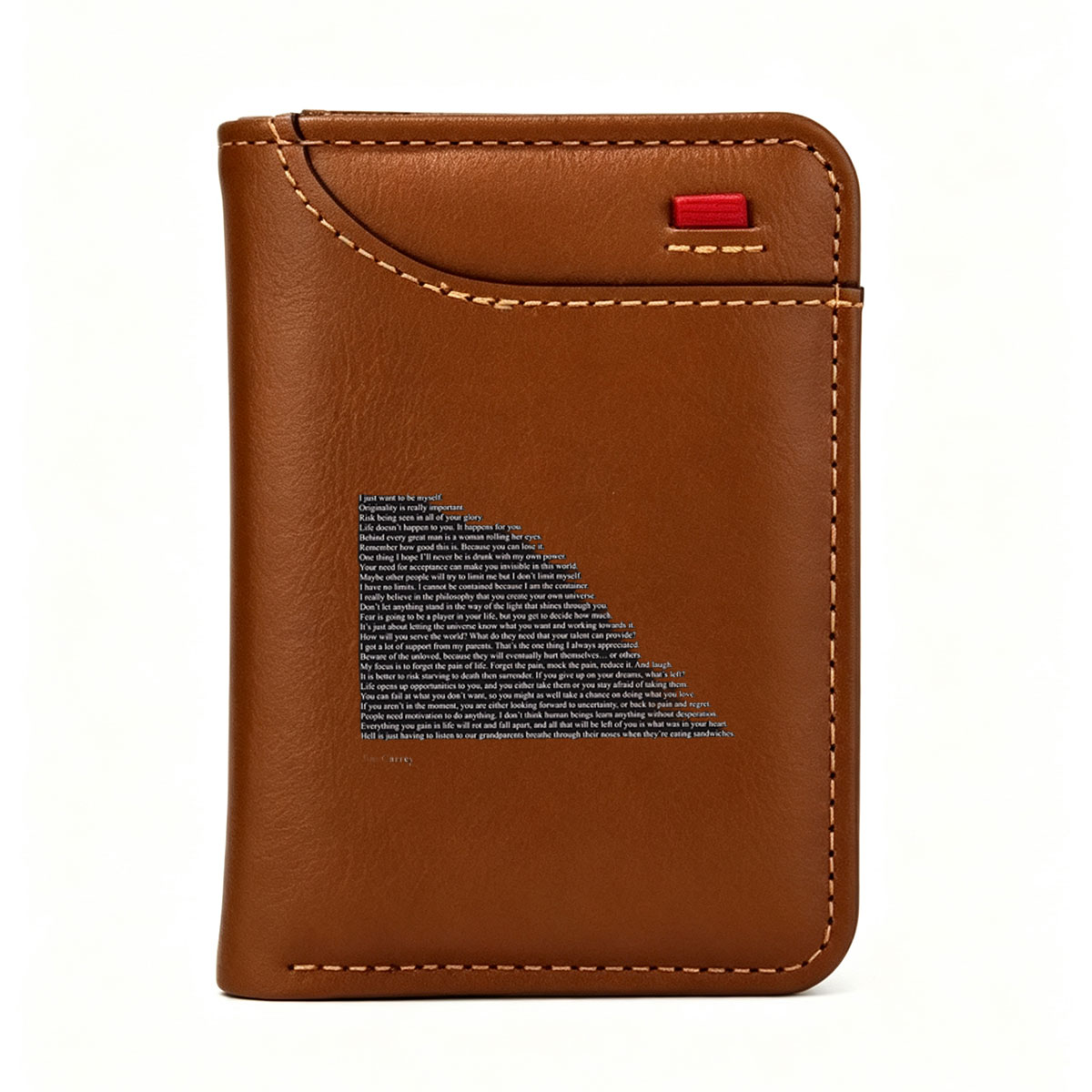 Jim Carrey Inspirational Quotes on Life, Originality, and Self-Belief - Vertical Style Wallet