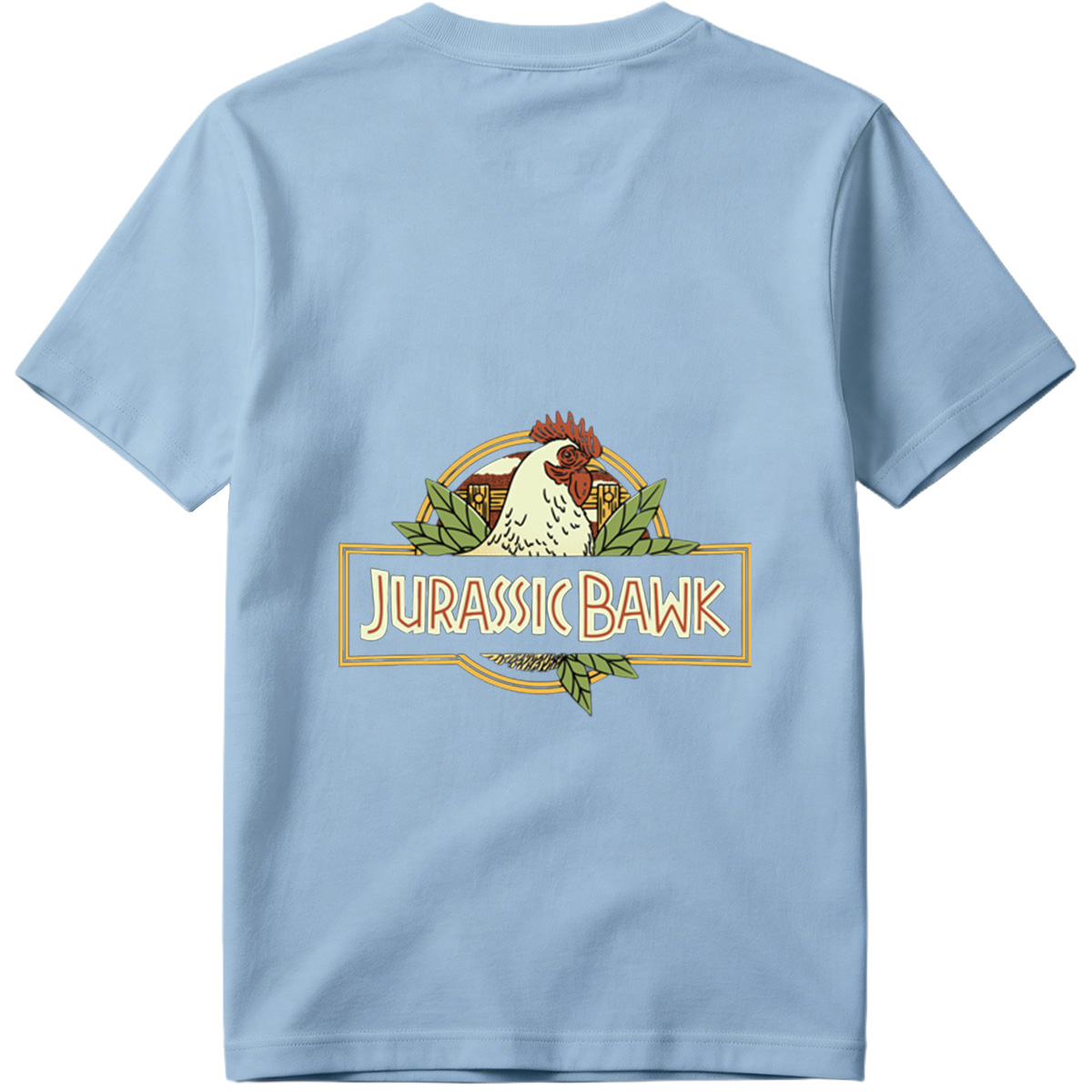 Jurassic Bawk - Chicken Logo Design - Tee