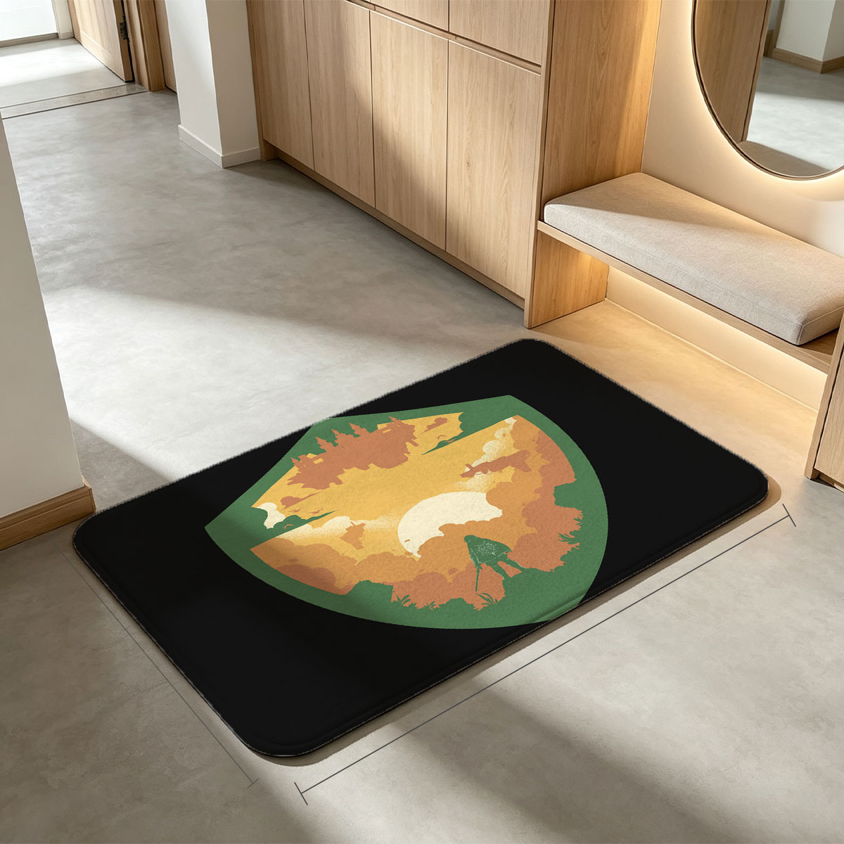 Link in Hyrule at Sunset - Flannel floor mat