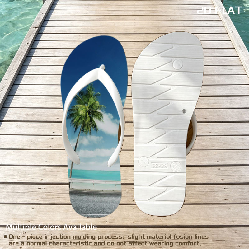 Solo Palm Tree by the Ocean Road -  flip-flops