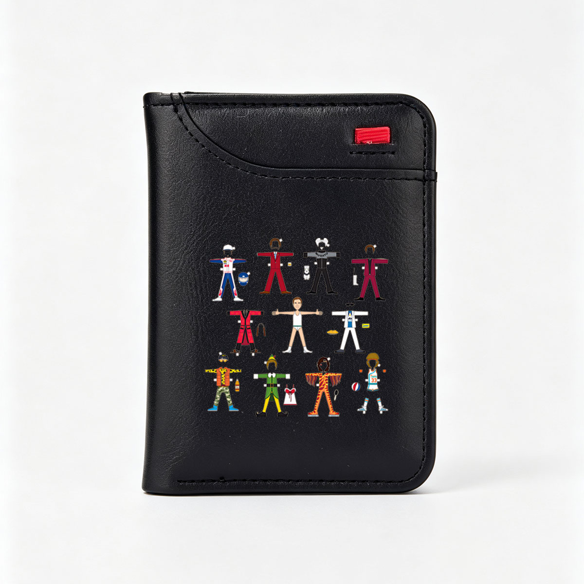 Paper Doll Characters: Mugatu, Tom Cruise, Robin Hood, and More in Various Outfits - Vertical Style Wallet