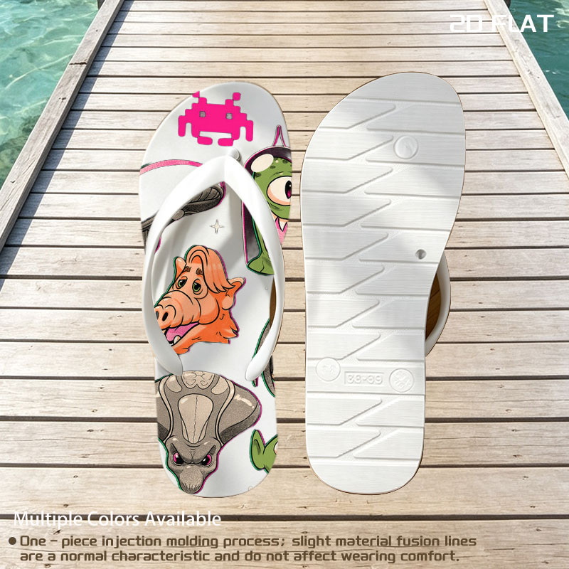 Alien Characters and Sci-Fi Icons: E.T., Alien, Predator, Yoda, Darth Vader, Space Invader, and More -  flip-flops