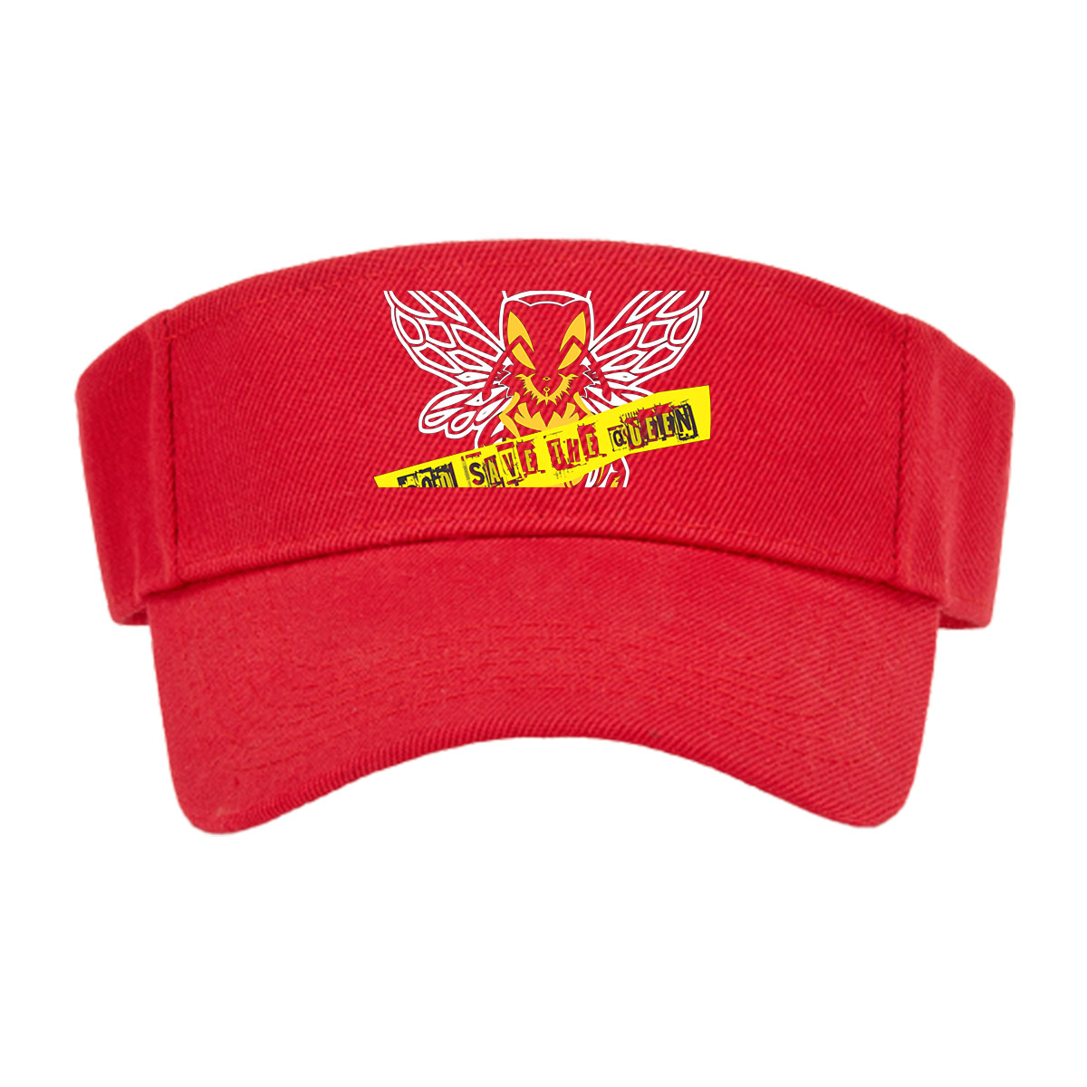 God Save the Queen: Bee with Crown and Yellow Banner -  Visor cap
