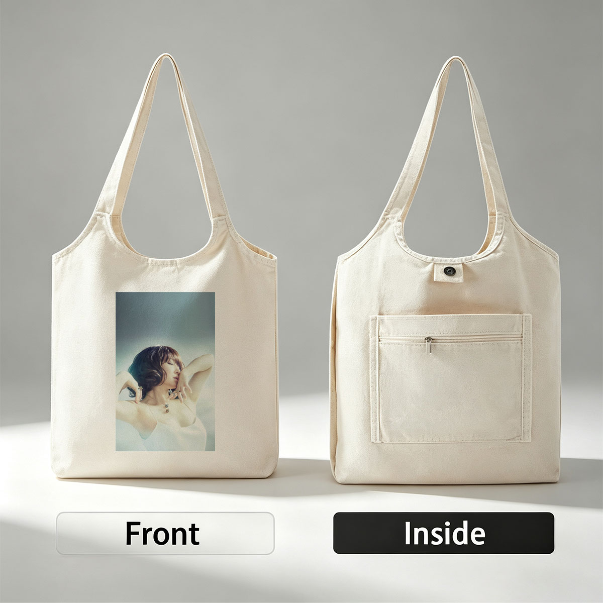 Ayumi Hamasaki in Elegant Pose with Jewelry and Soft Lighting - Canvas shoulder bags/