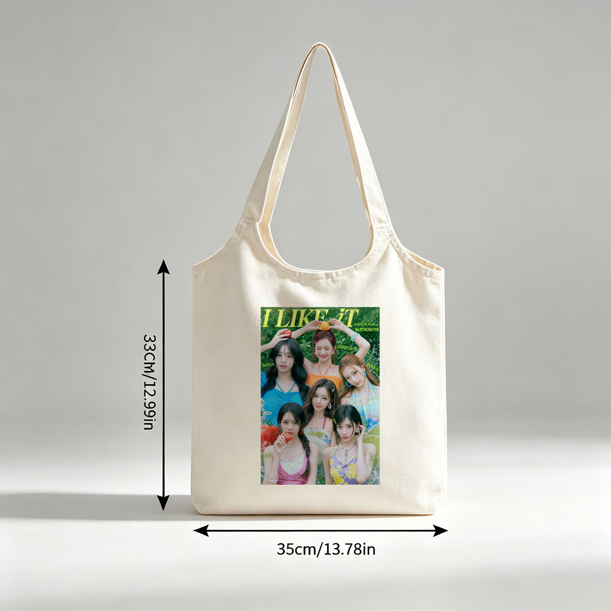 BABYMONSTER Summer Vibes in Colorful Outfits with Fruits and Nature Background - Canvas shoulder bags/