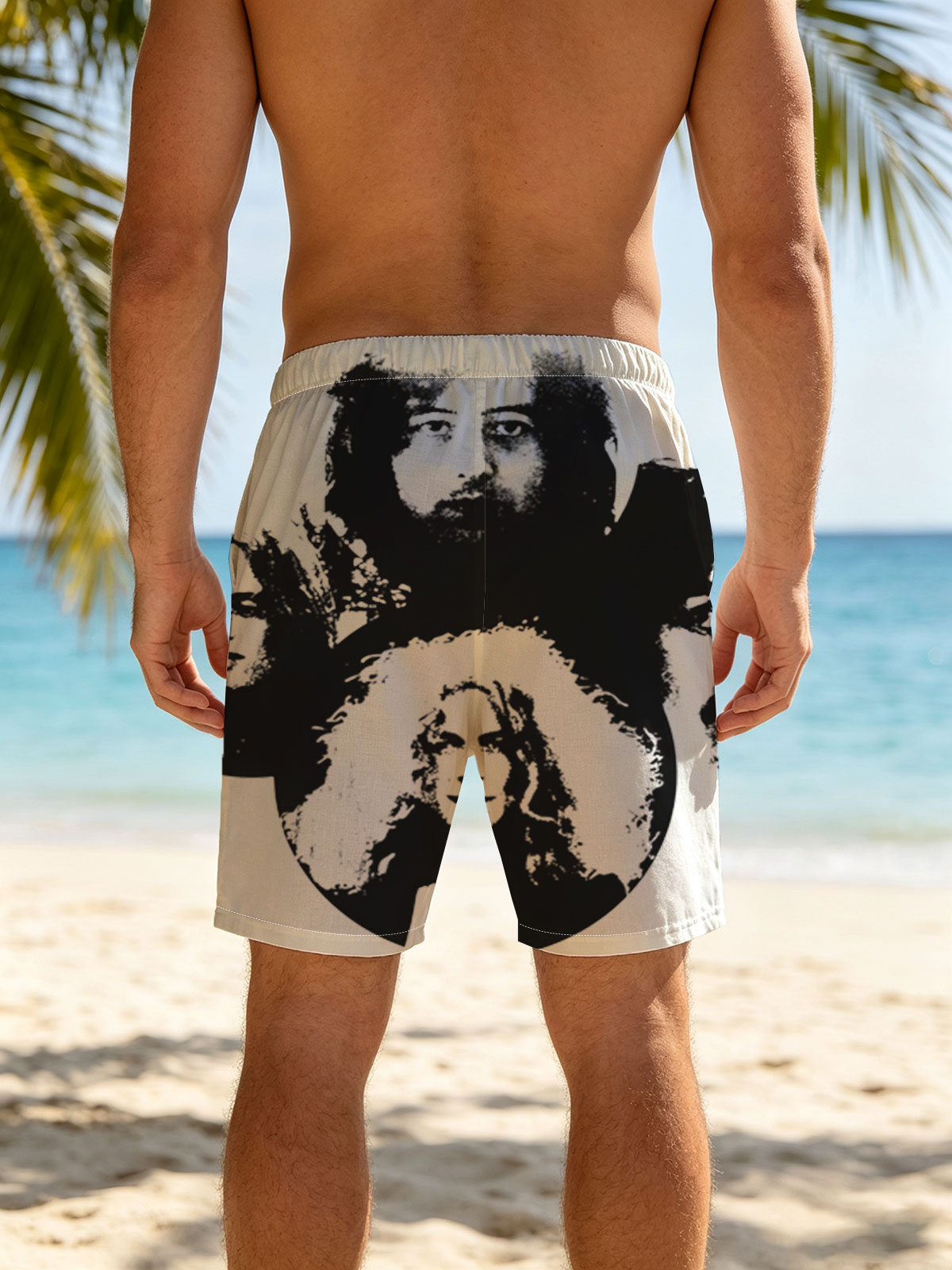 Queen Band Members Portrait Art -  Beach shorts