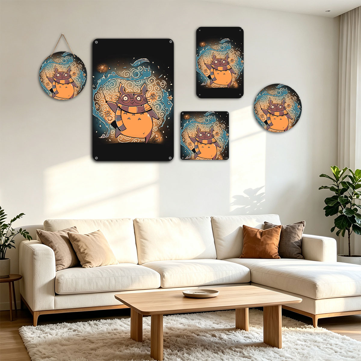 Whiskers the Wizard Cat in a Magical Swirl - painting