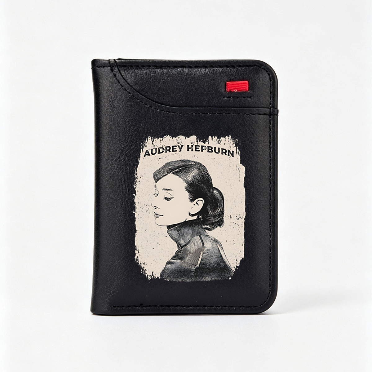 Audrey Hepburn Portrait in Classic Style - Vertical Style Wallet