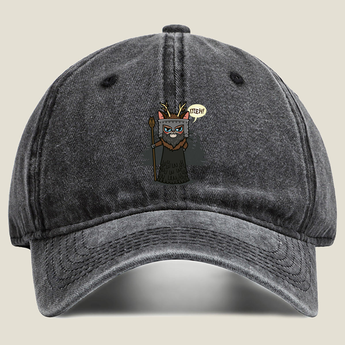 Cat Warrior with Antlers and Spear: 