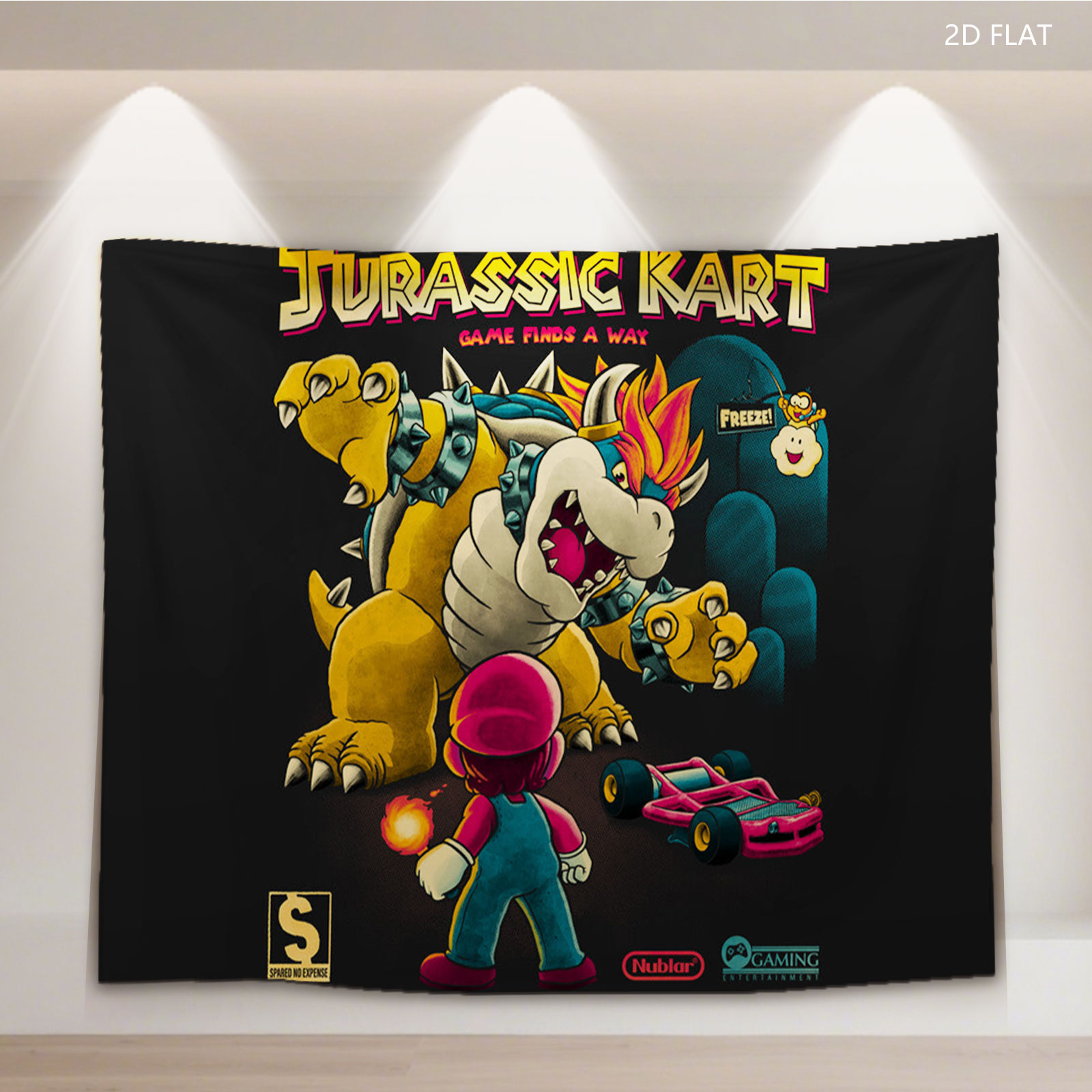 Jurassic Kart: Mario vs Bowser in a Prehistoric Race Adventure - Tapestry