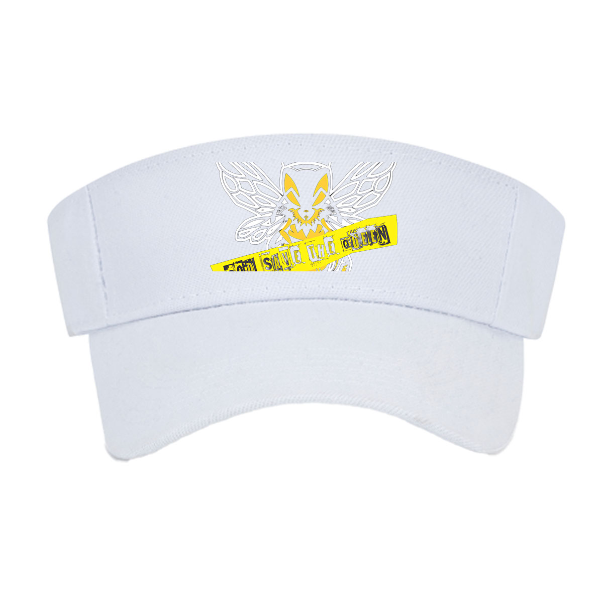God Save the Queen: Bee with Crown and Yellow Banner -  Visor cap