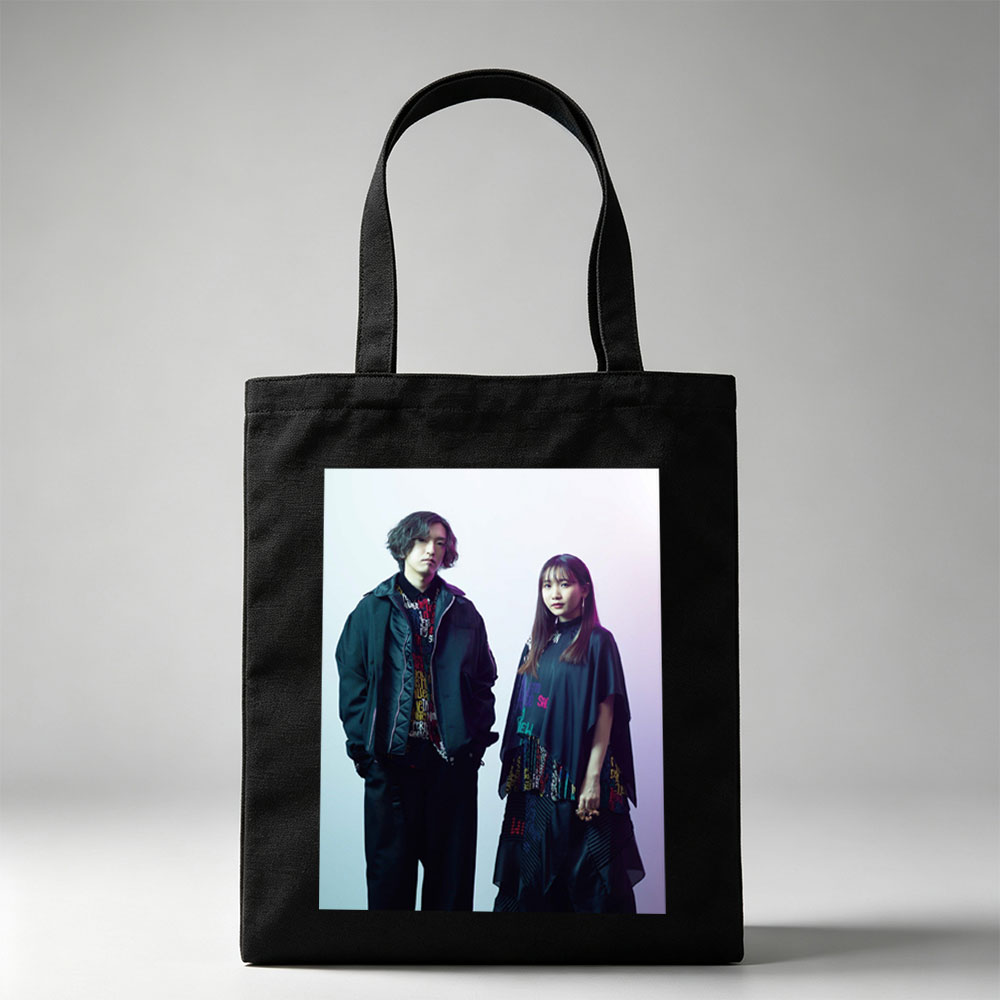 YOASOBI in Studio Portrait - Fashionable Duo Poses Against Gradient Background - Canvas tote bags