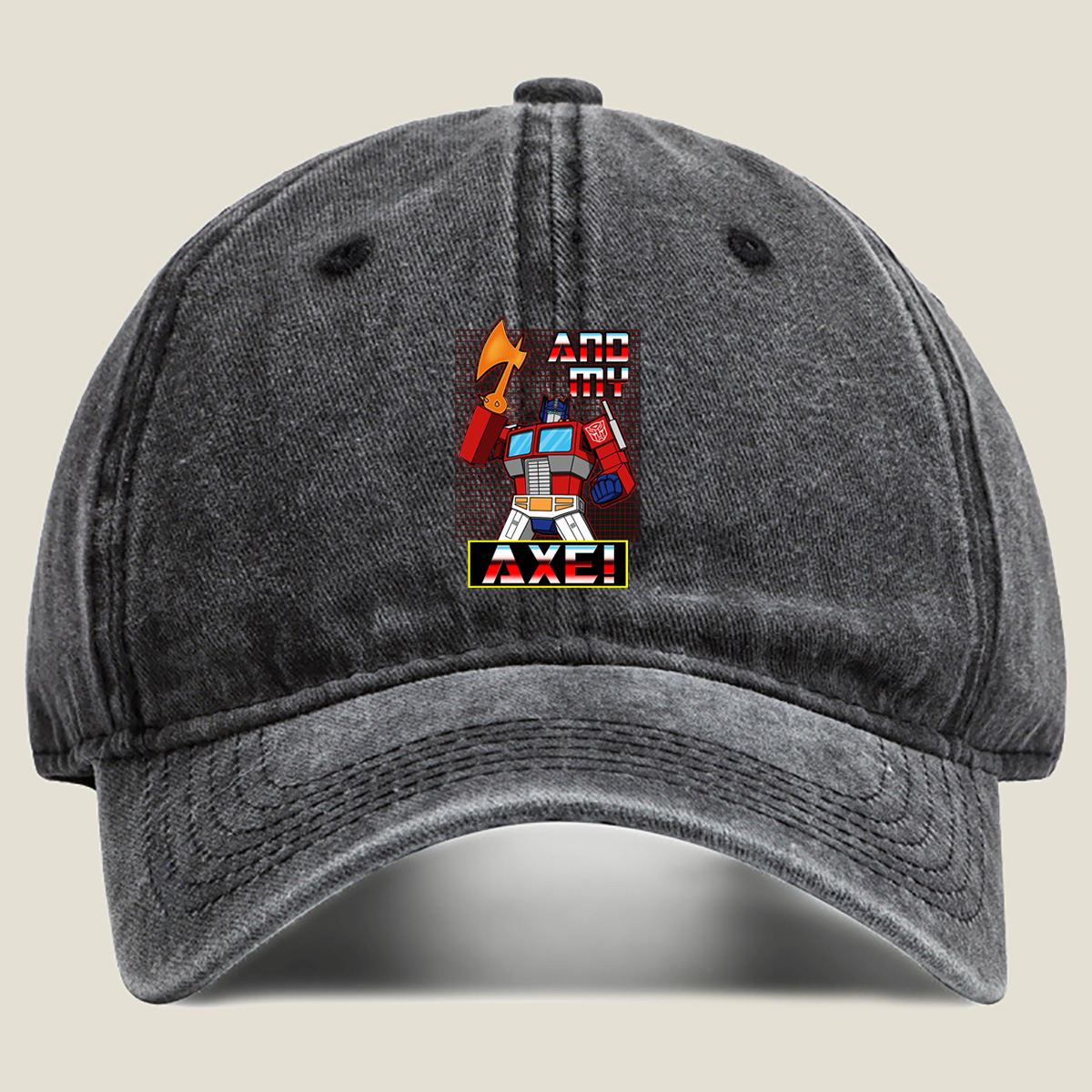 Transformers Optimus Prime Axe! - Washed Denim - Baseball Cap