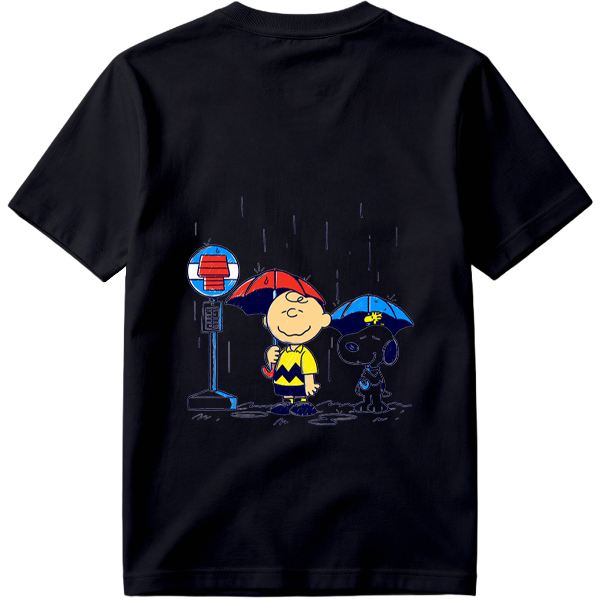 Peanuts: Charlie Brown and Snoopy in the Rain - Tee